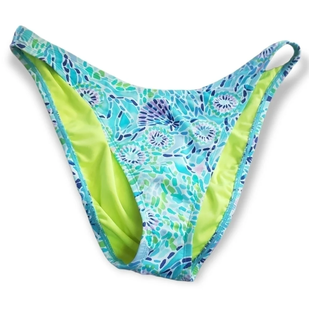 Lilly Pulitzer Pico High Cut Bottoms blue Ibiza open water new with tag size 14